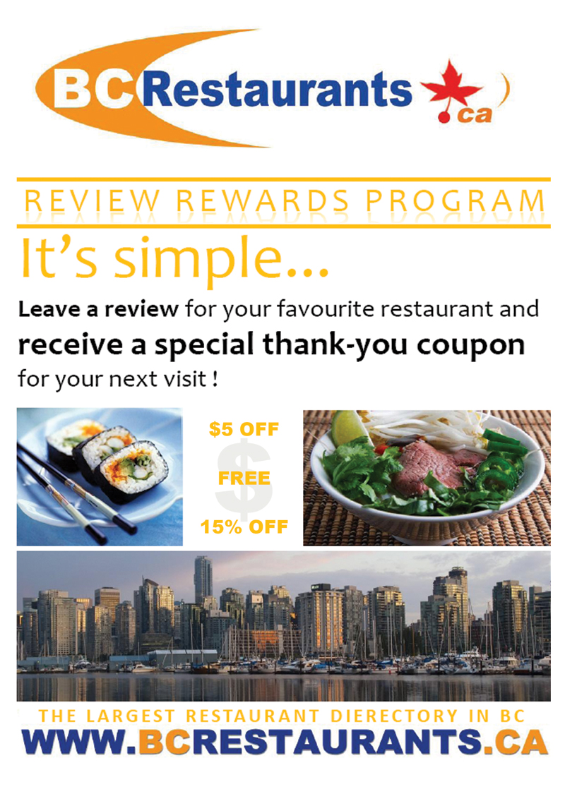 BCRestaurants.ca : Review Rewards Program