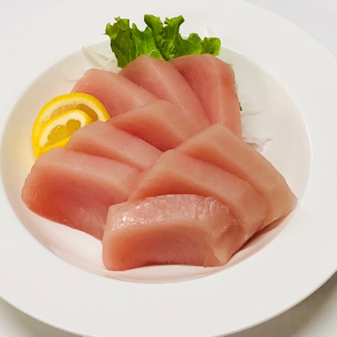 Tuna Sashimi (4pcs) $10.95, (8pcs) $19.95
