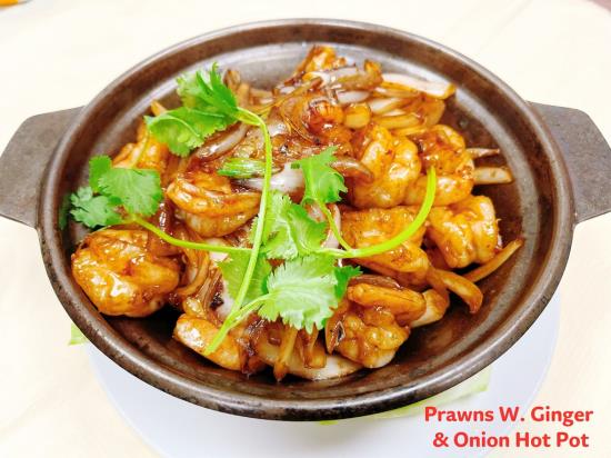Prawns with Ginger & Onion Hot Pot