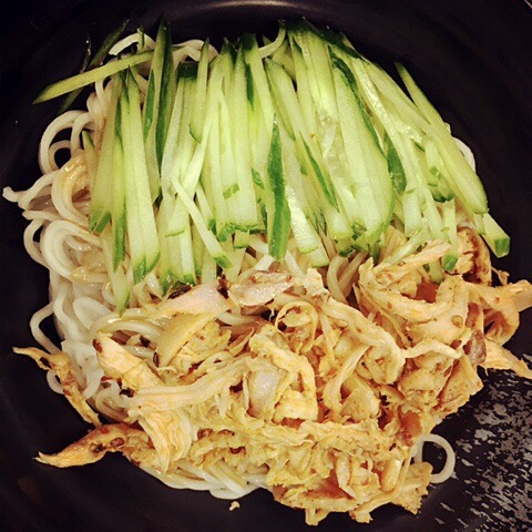 Spicy chicken slice with cucumber noodle
