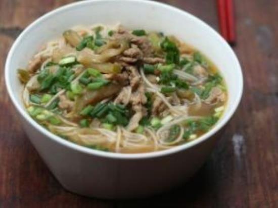 Pork & Preserved Relish Vermicelli in soup